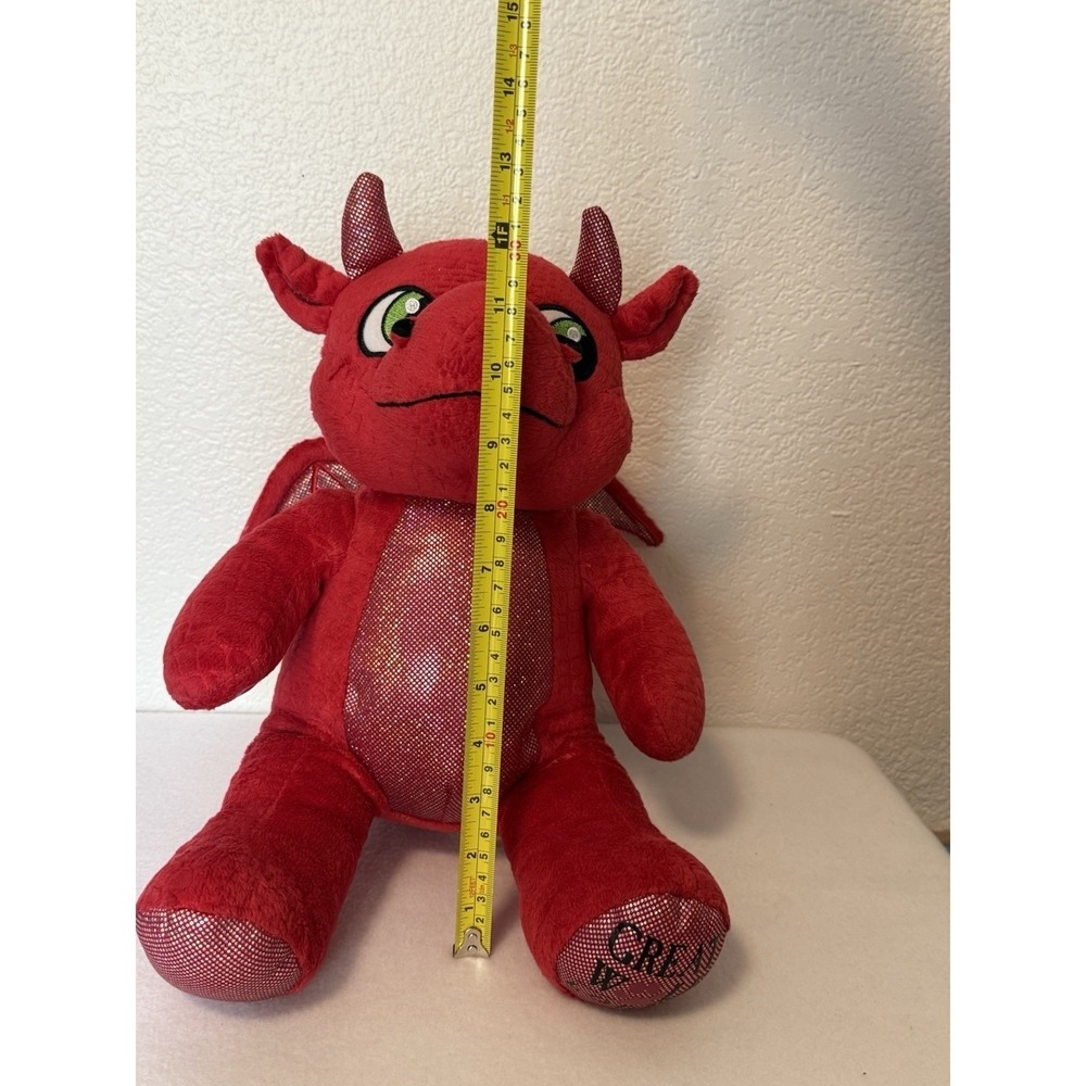 Build A Bear Great Wolf Lodge Red Dragon Plush Glitter Wings Stuffed Animal 15" - Picture 9 of 10